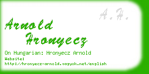 arnold hronyecz business card